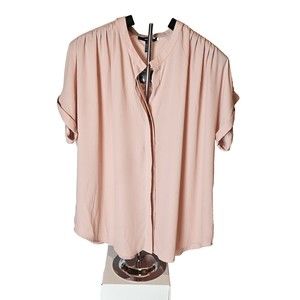 Forever 21 Womens Top Size Large Short Sleeve Dusty Rose New